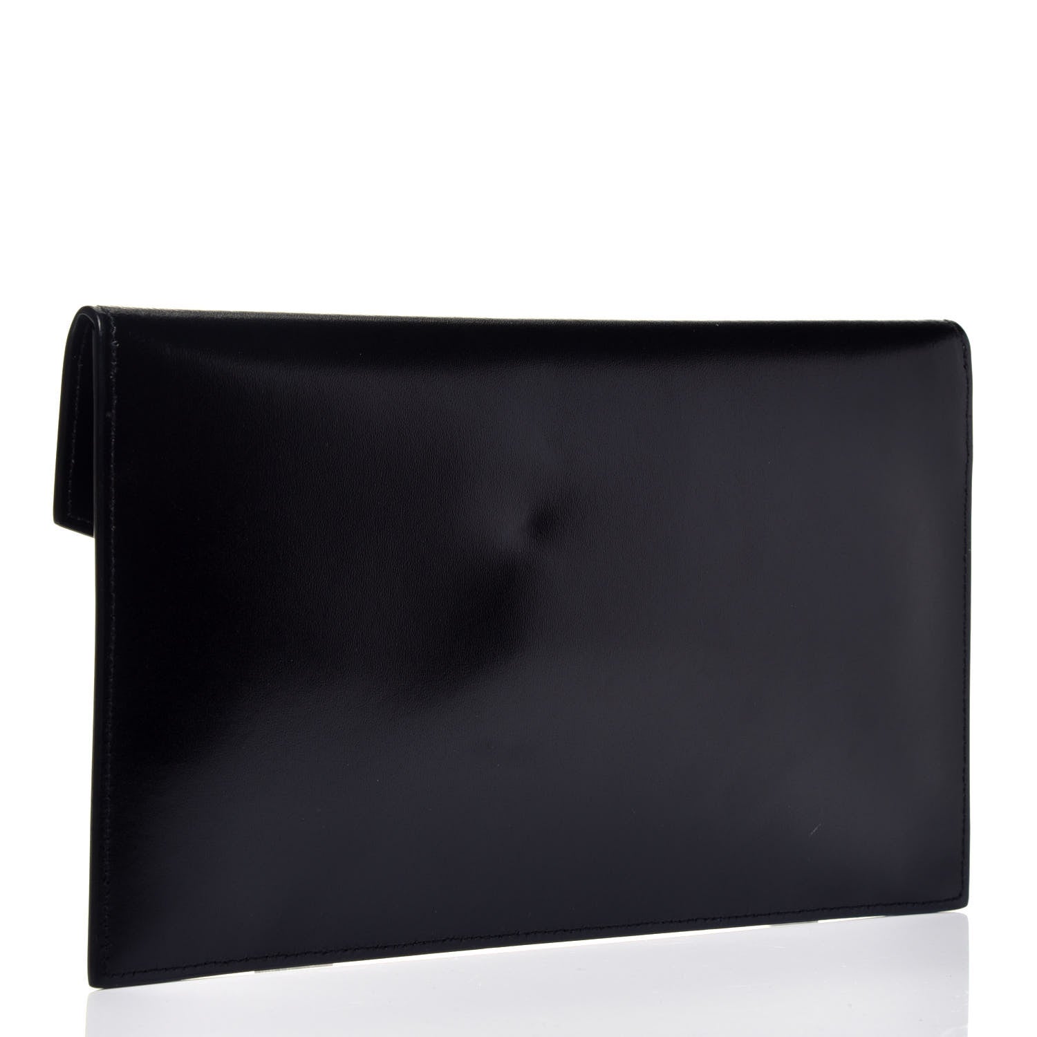 Saint Laurent Smooth Shiny Calfskin Monogram Uptown Pouch Black 3 of 7