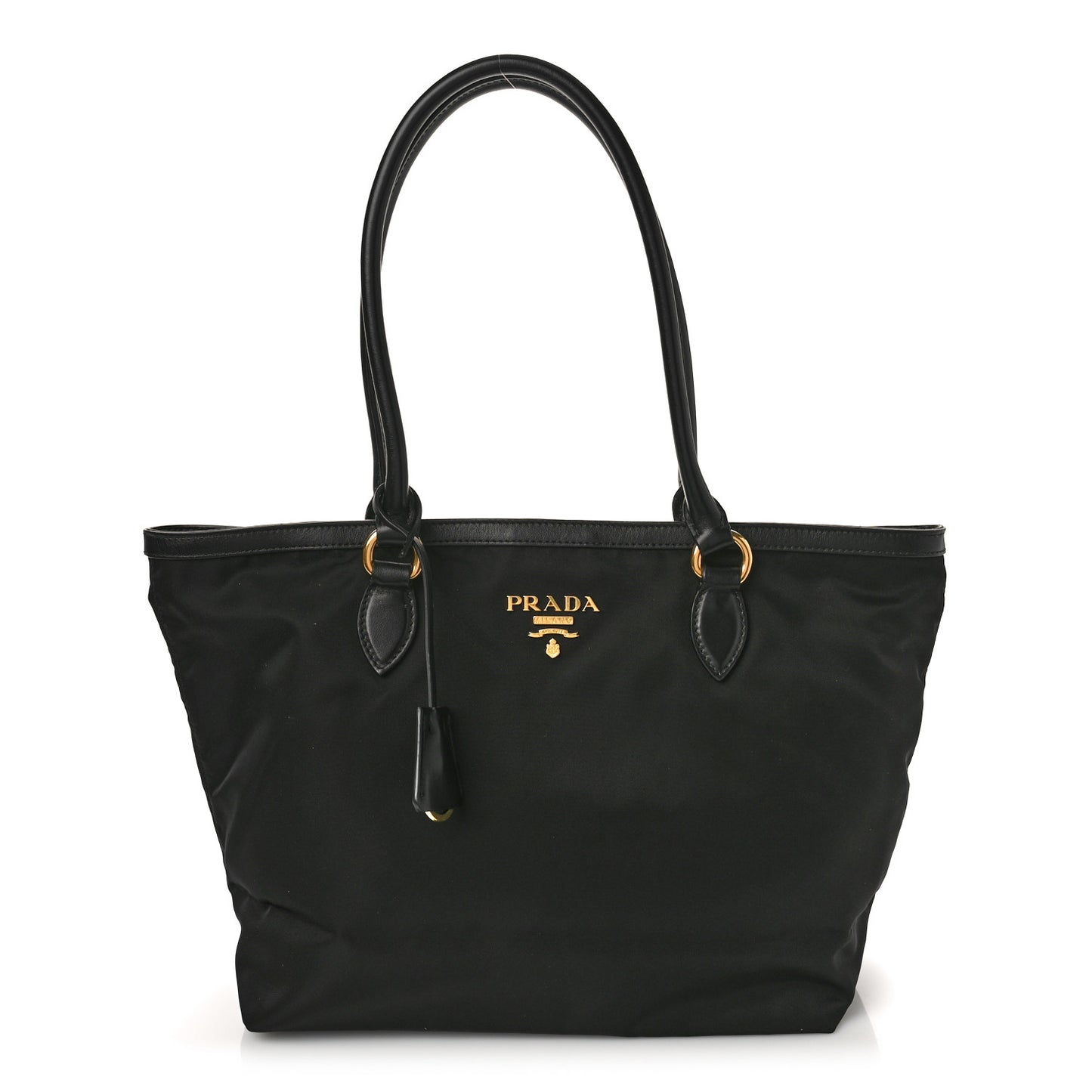 Tessuto Nylon Soft Calf Shopping Tote Black