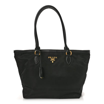 Prada Tessuto Nylon Soft Calf Shopping Tote Black 1 of 8
