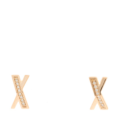 Tiffany 18K Rose Gold Diamond Atlas X Earrings 1 of 5