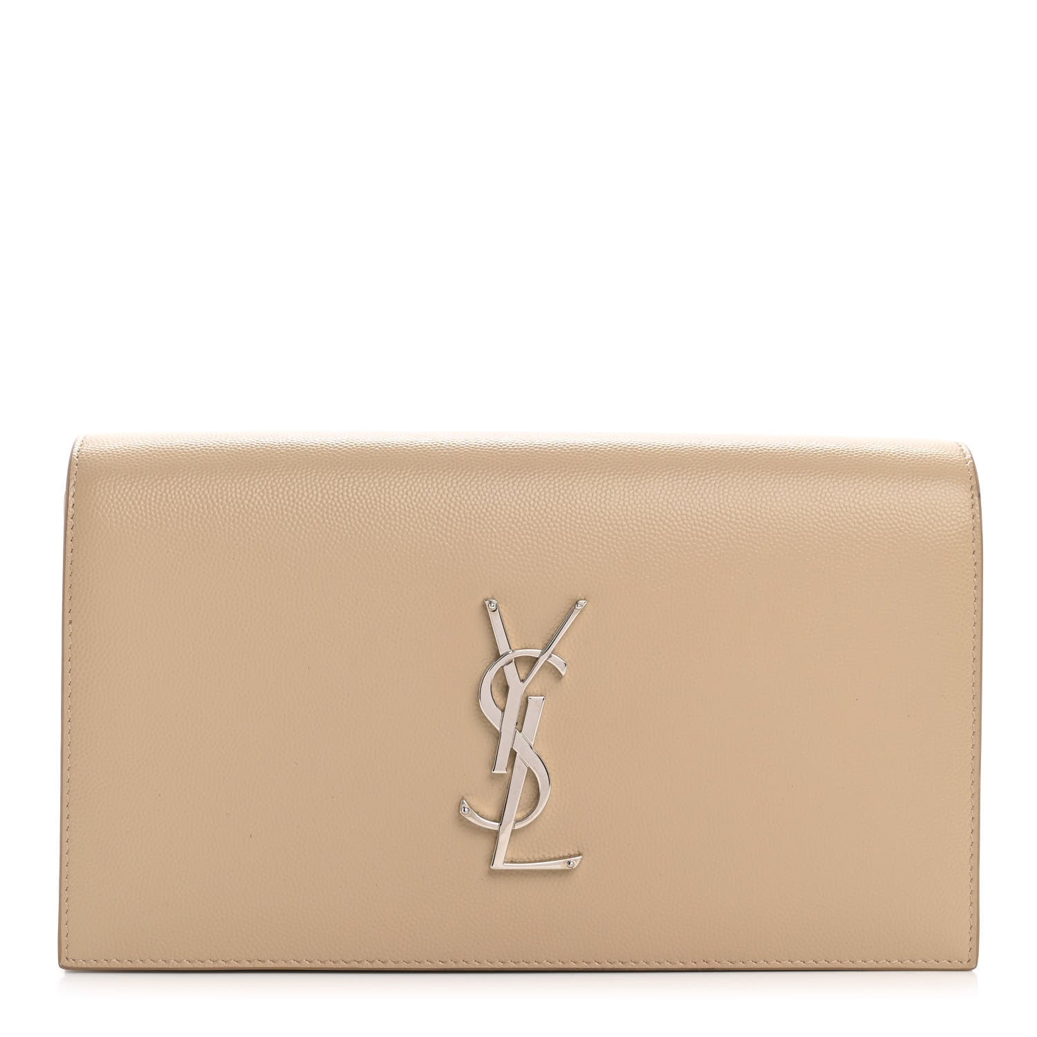 Saint Laurent Grain De Poudre Classic Kate Monogram Clutch Nude Powder 1 of 15