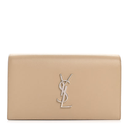 Saint Laurent Grain De Poudre Classic Kate Monogram Clutch Nude Powder 1 of 15