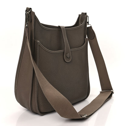 Hermes Taurillon Clemence Evelyne III GM Etoupe 3 of 13
