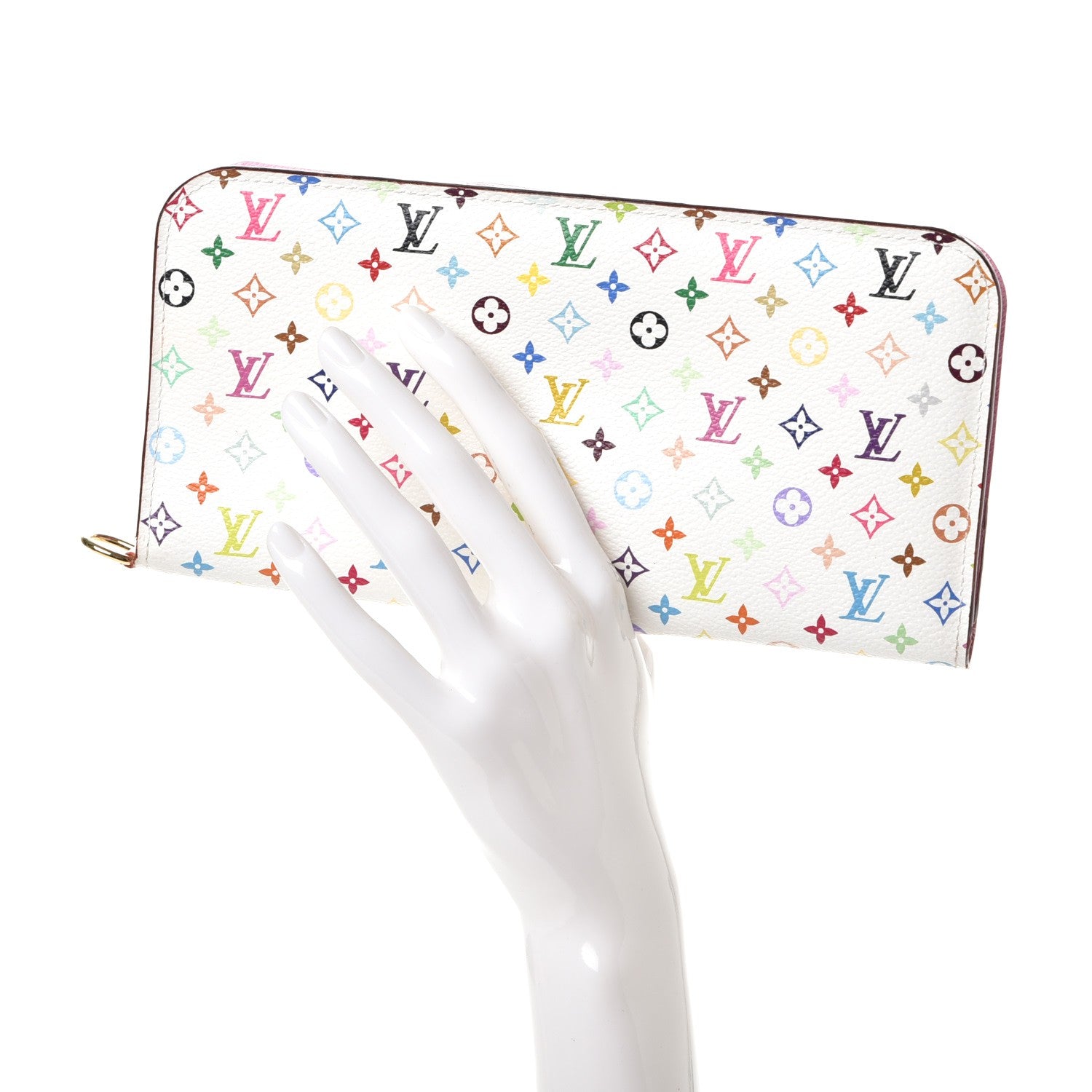 Louis Vuitton Monogram Multicolor Insolite Wallet White Litchi 2 of 8