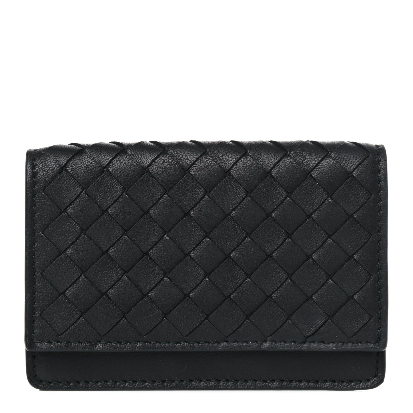 Nappa Intrecciato Card Holder Black