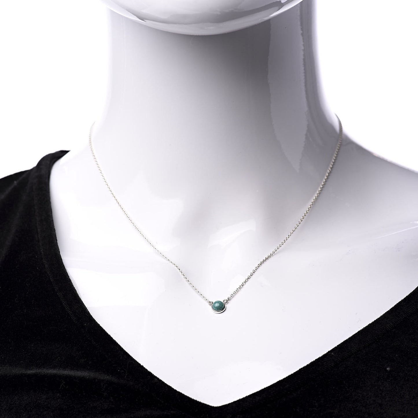 Sterling Silver Turquoise Elsa Peretti Color by the Yard Pendant Necklace