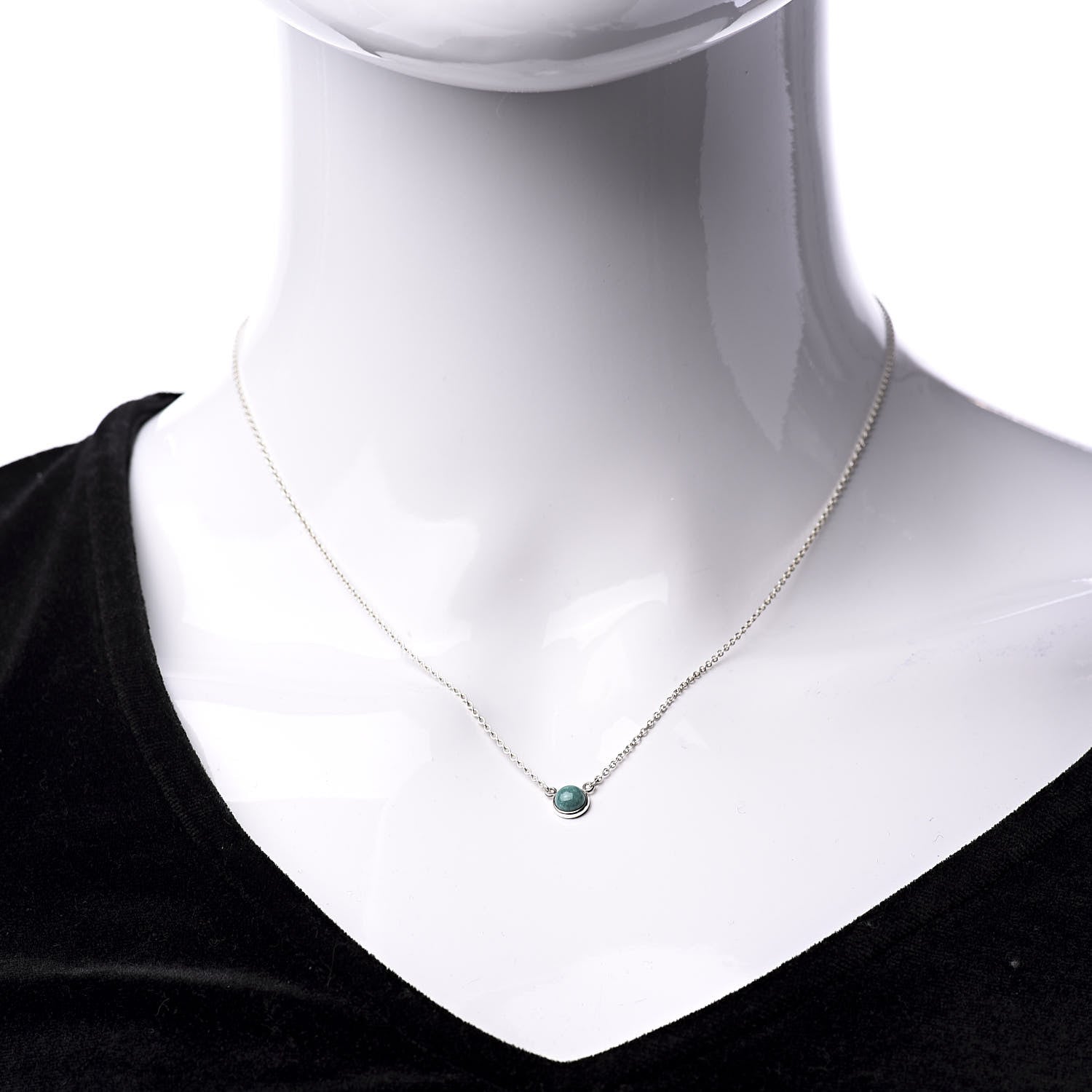 Tiffany Sterling Silver Turquoise Elsa Peretti Color by the Yard Pendant Necklace 2 of 8