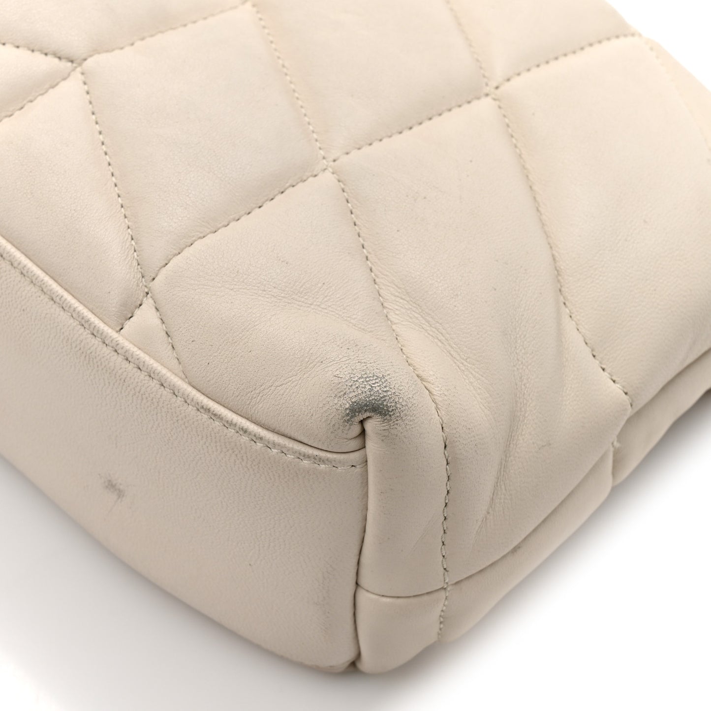Lambskin Quilted Toy Loulou Puffer Monogram Chain Satchel Crema Soft Crema Soft