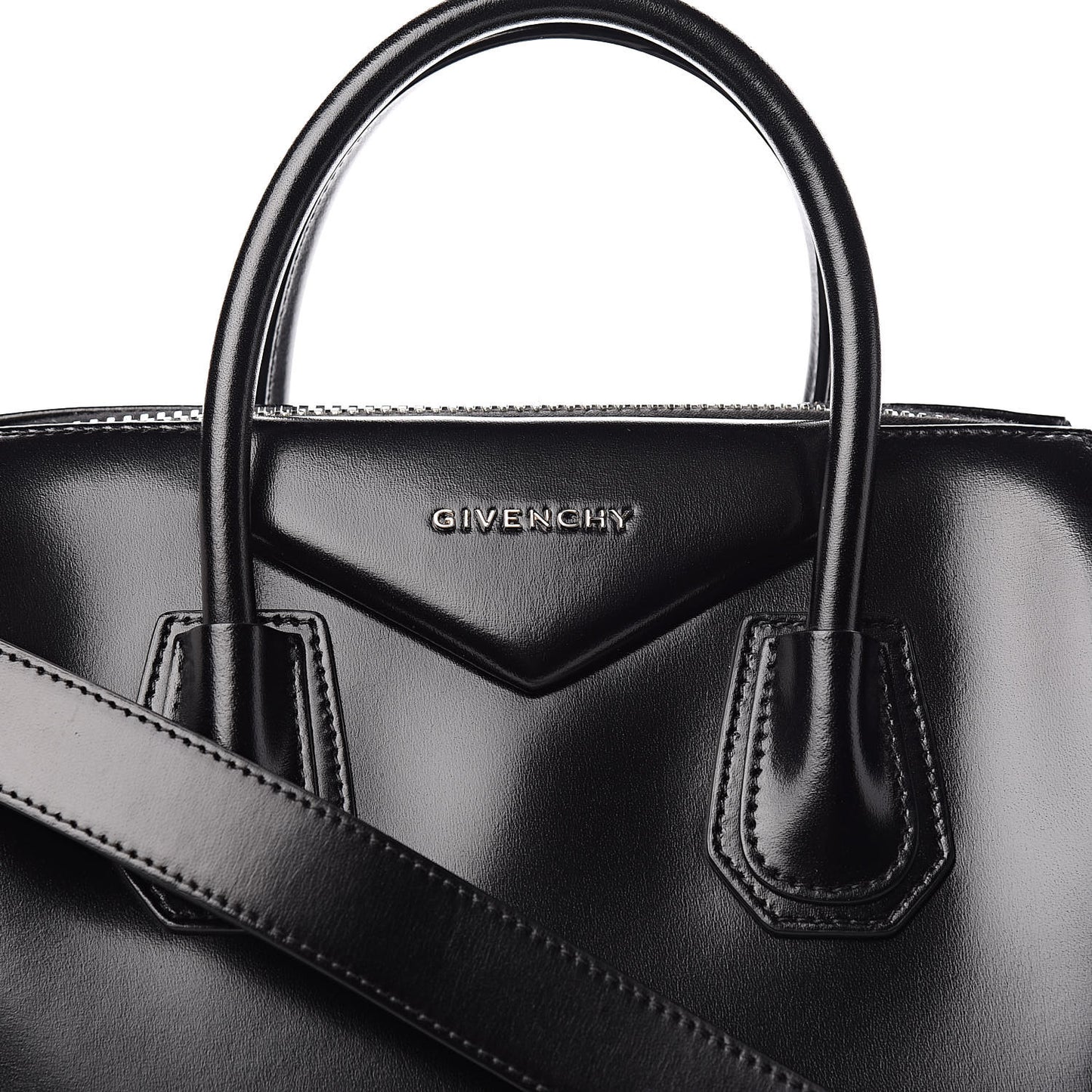 Shiny Lord Calfskin Medium Antigona Black