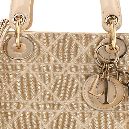 Christian Dior Lambskin Cannage Beaded Embroidered Mini Lady Dior Caramel Beige 8 of 14