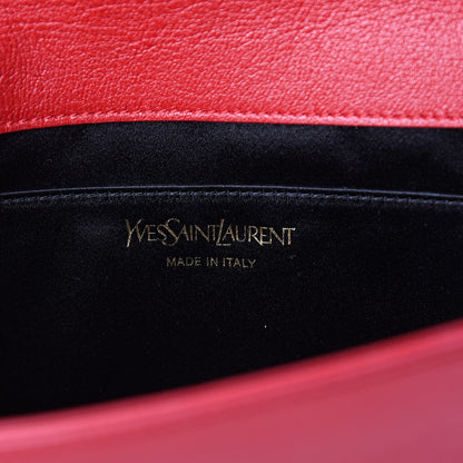 Saint Laurent Calfskin Monogram Large Belle De Jour Clutch Red 6 of 14