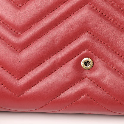 Gucci Calfskin Matelasse GG Marmont Chain Wallet Hibiscus Red 5 of 6