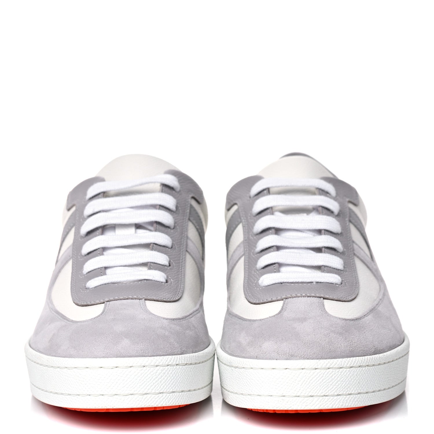 Hermes Epsom Suede Boomerang Sneakers 40 White Gris 2 of 10