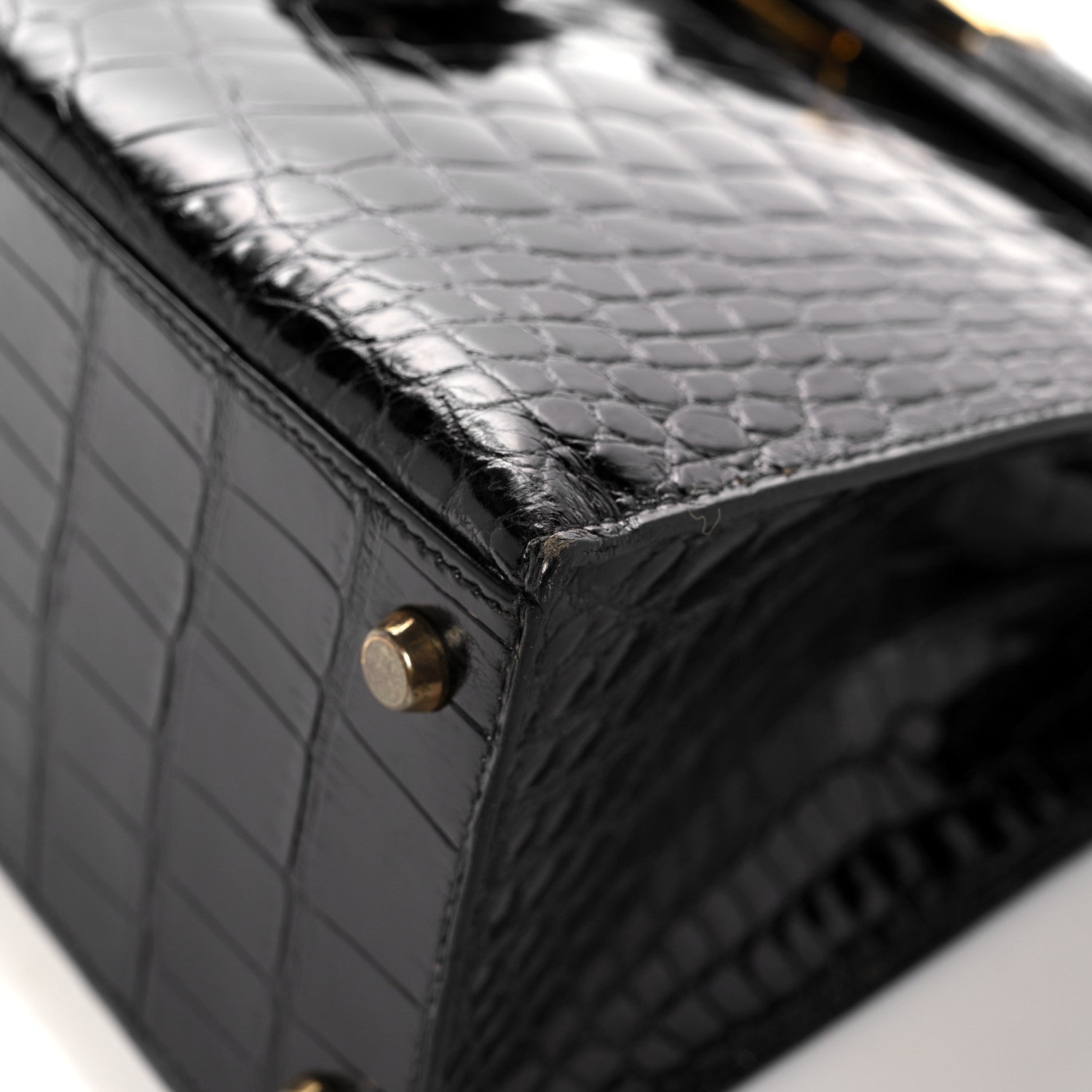 Hermes Shiny Alligator Kelly Sellier 28 Black 12 of 20