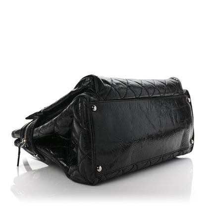 Chanel Glazed Calfskin Quilted Large New Portobello Tote Black 5 of 11