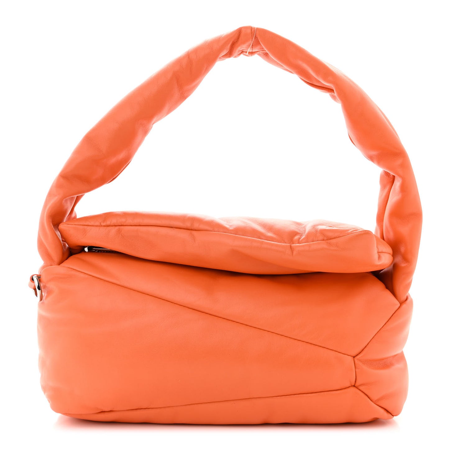 Shiny Nappa Puffer Puzzle Hobo Orange