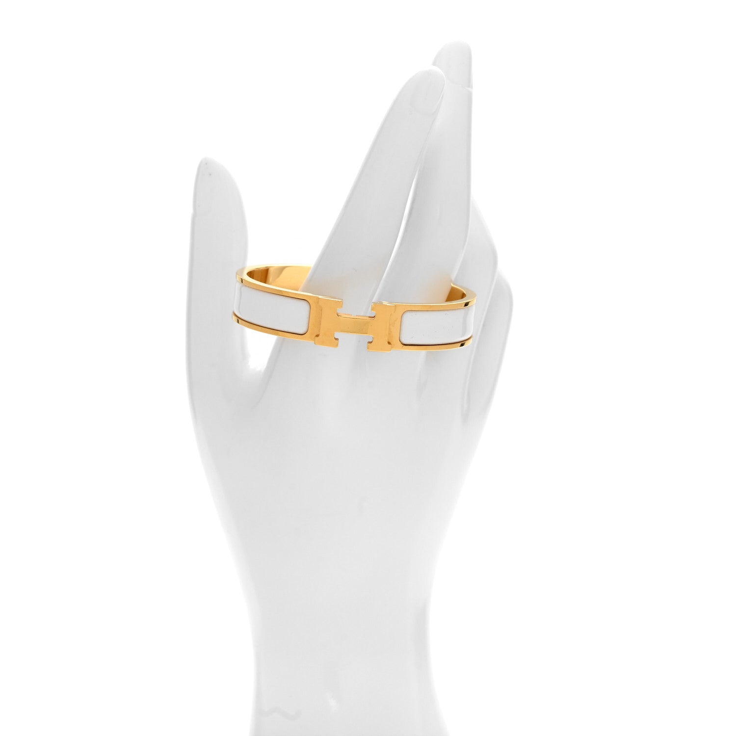 Hermes Enamel Narrow Clic Clac H Bracelet PM White 2 of 5