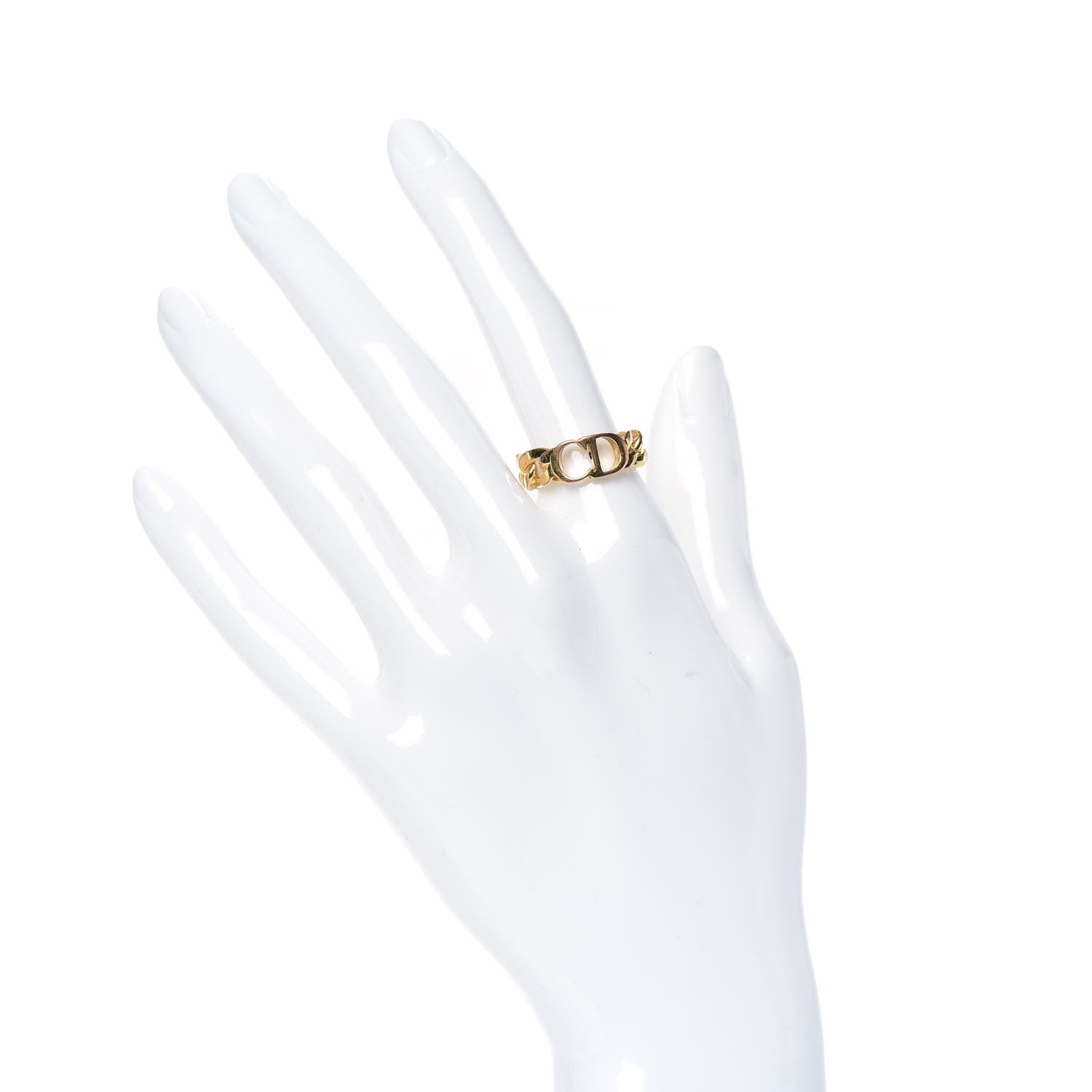 Christian Dior Metal Danseuse Etoile Chain Ring 6 Gold 2 of 4