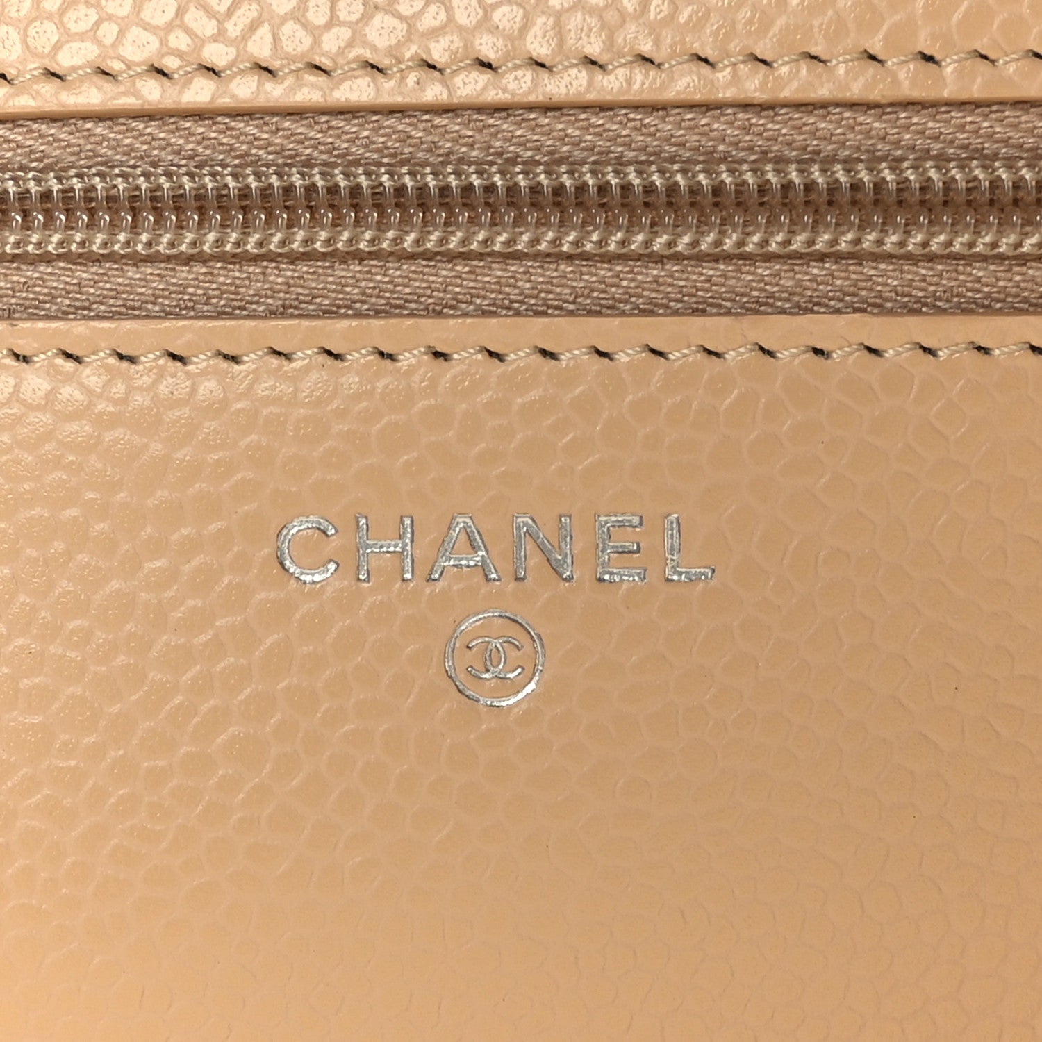 Chanel Caviar Quilted Wallet On Chain WOC Beige 6 of 9