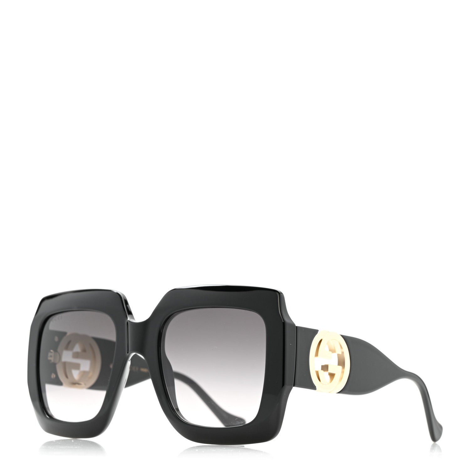 Gucci Acetate Square Frame Chain Sunglasses GG1022S Black 1 of 7
