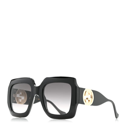 Gucci Acetate Square Frame Chain Sunglasses GG1022S Black 1 of 7