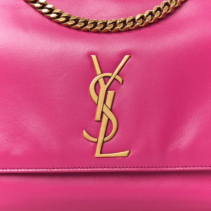 Saint Laurent Smooth Calfskin Suede Medium Reversible Monogram Kate Satchel Rose Rubis 14 of 18