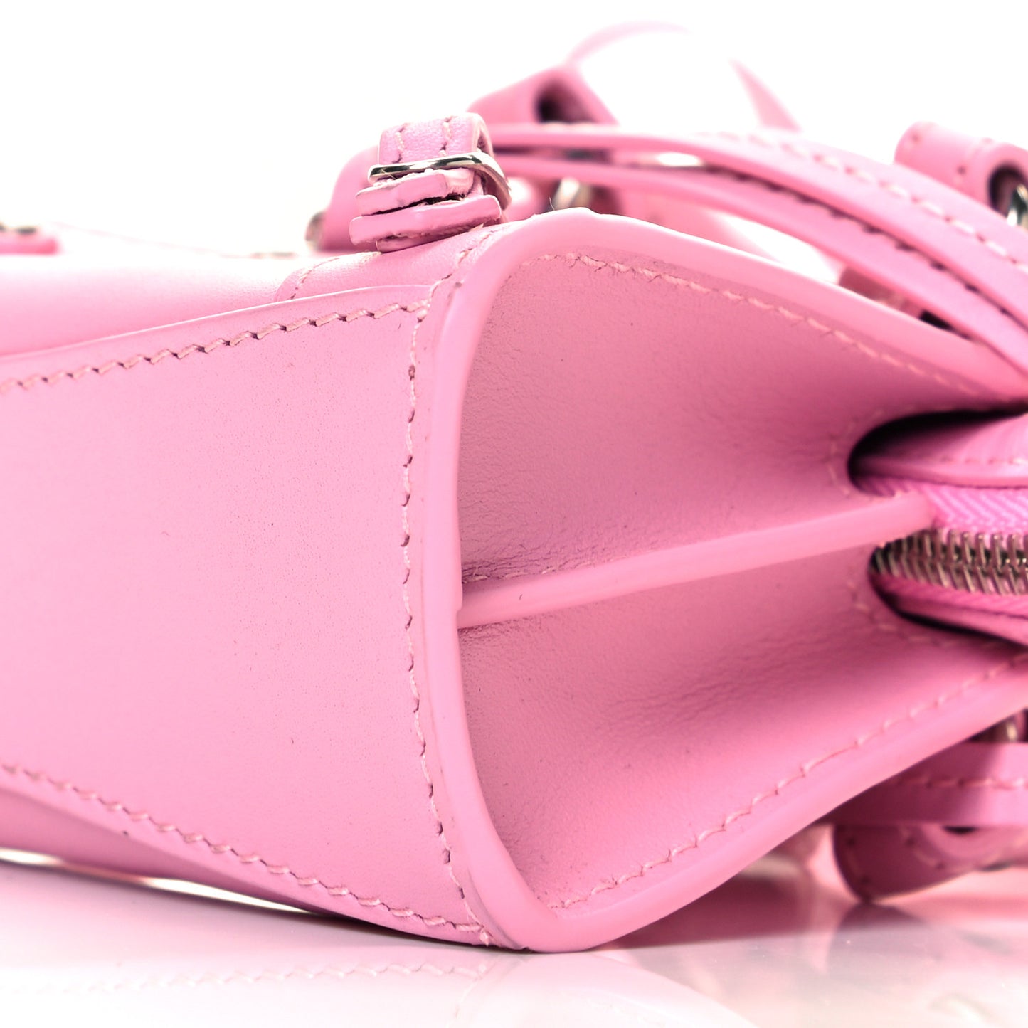 Smooth Calfskin Neo Classic Silver Hardware Super Nano City Crossbody Candy Pink