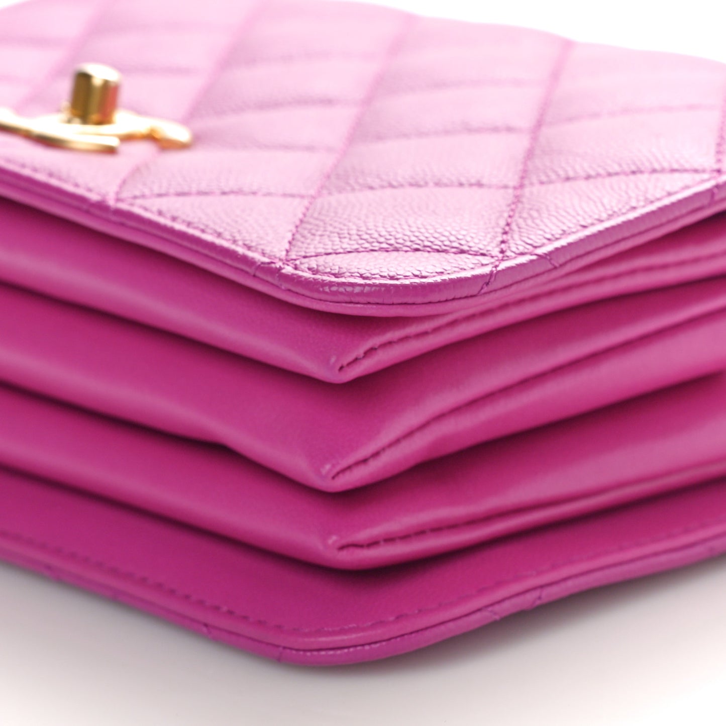 Caviar Quilted Mini Top Handle Flap Dark Pink