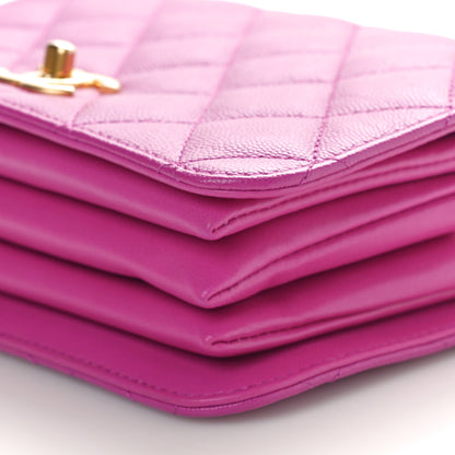 Chanel Caviar Quilted Mini Top Handle Flap Dark Pink 10 of 10