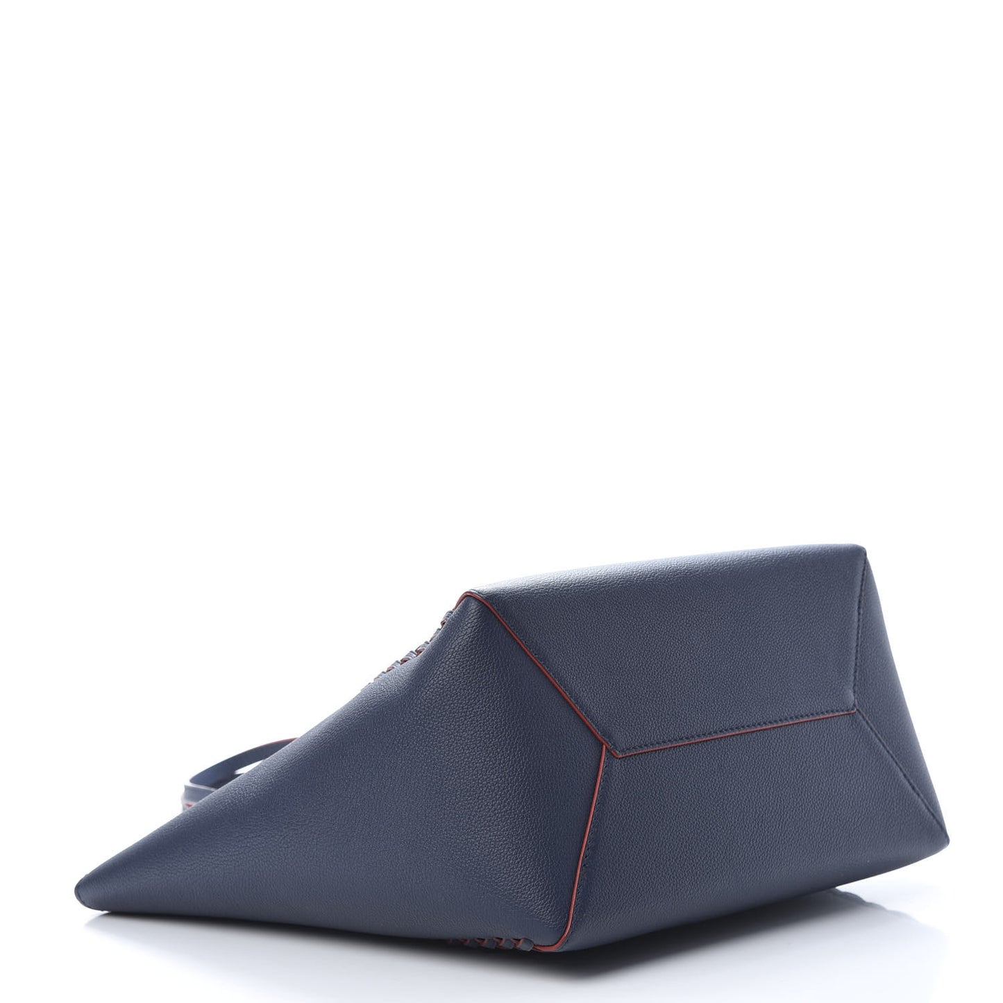 Calfskin Braided Lockme Cabas Marine Rouge