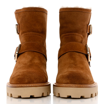 Jimmy Choo Suede Youth Biker Boots 37 Tan 2 of 12