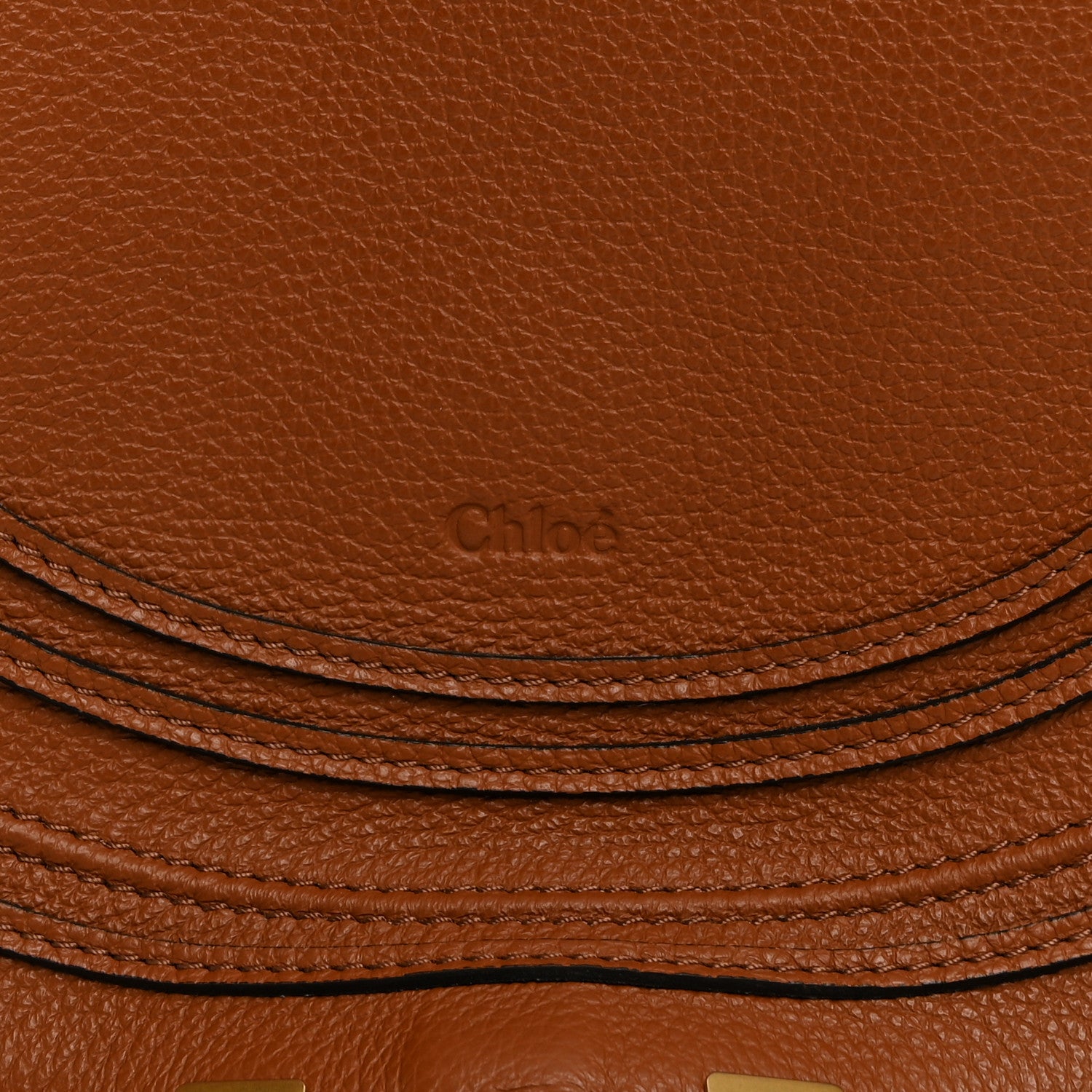 Chloe Calfskin Medium Marcie Round Crossbody Bag Tan 8 of 10
