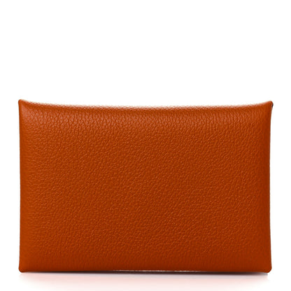 Hermes Evercolor Calvi Verso Card Case Terre Battue Bleu France 1 of 8