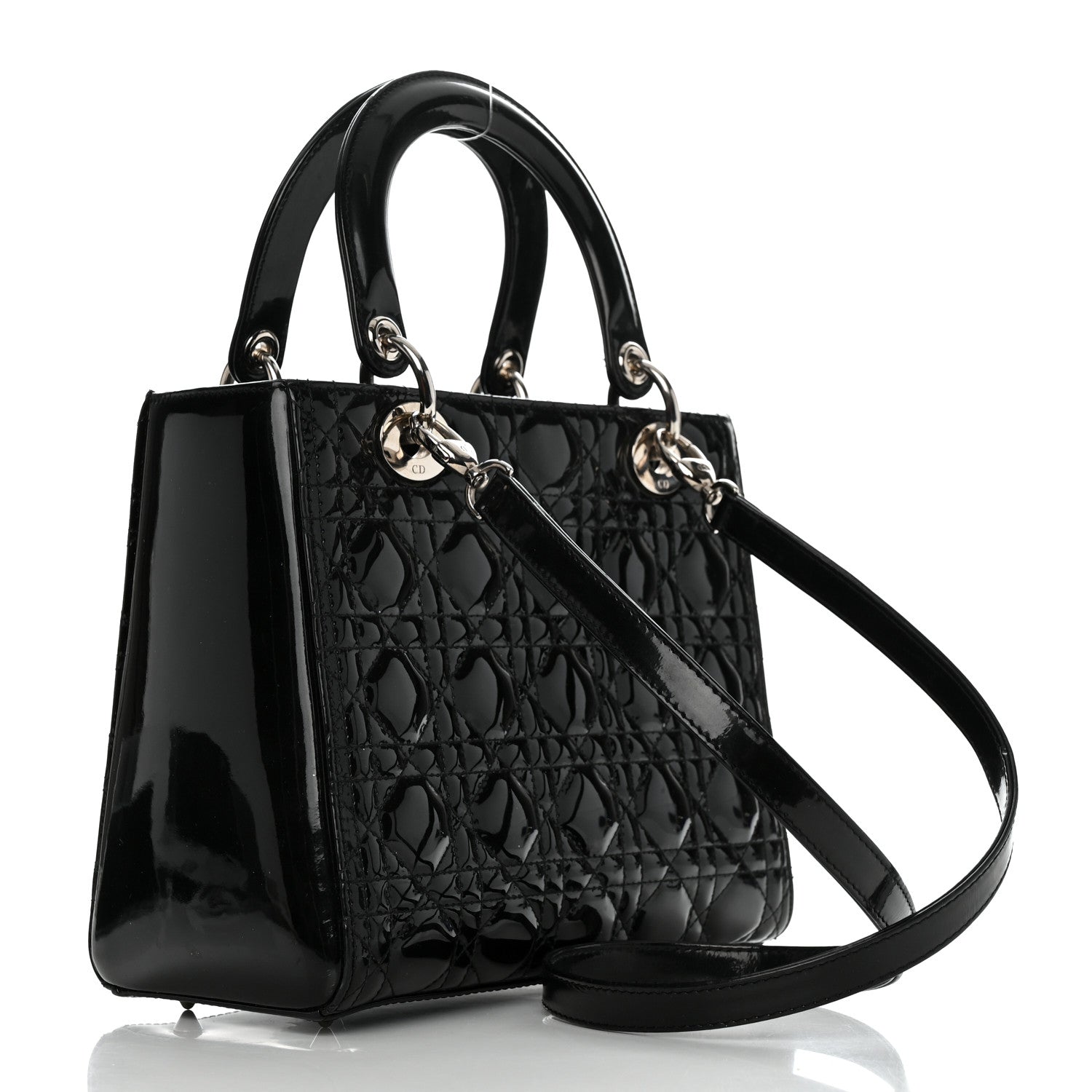 Christian Dior Patent Cannage Medium Lady Dior Black 3 of 10