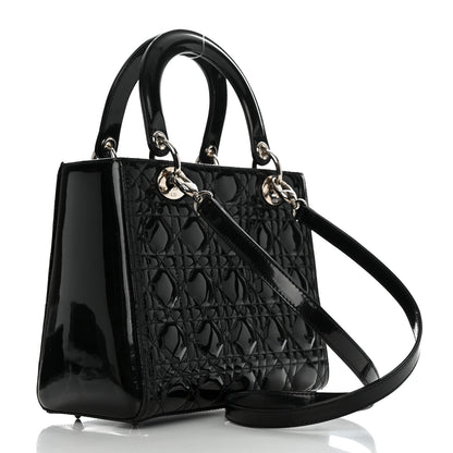 Christian Dior Patent Cannage Medium Lady Dior Black 3 of 10