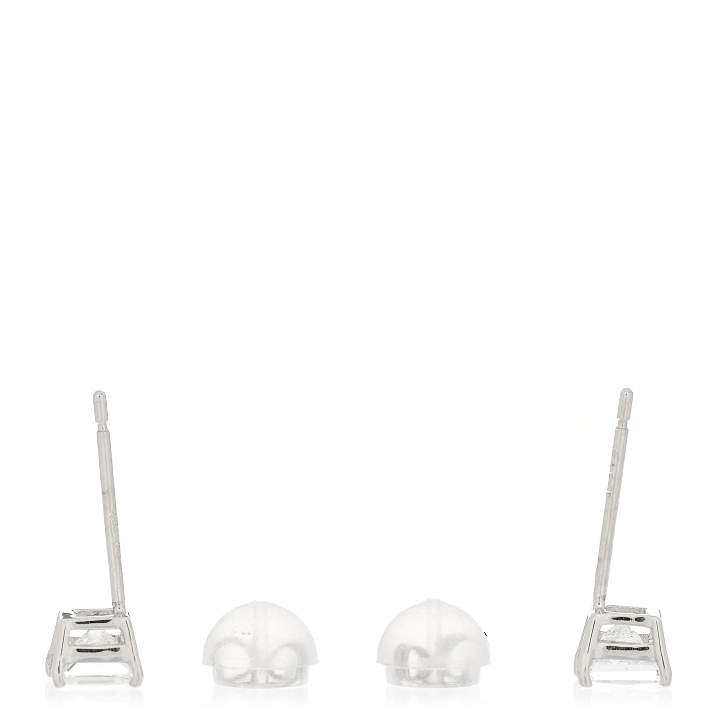Platinum Diamond .61ct Square Cut Solitaire Earrings
