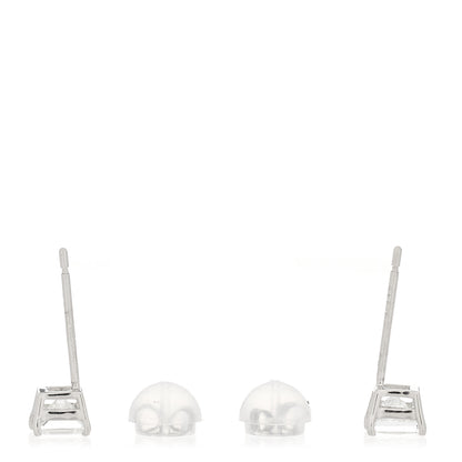 Parker & West by FASHIONPHILE Platinum Diamond .61ct Square Cut Solitaire Earrings 3 of 6