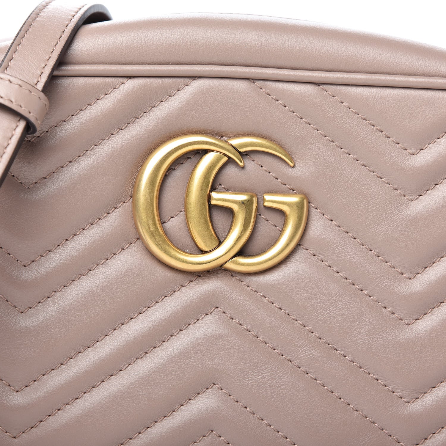 Gucci Calfskin Matelasse Small GG Marmont Chain Shoulder Bag Porcelain Rose 10 of 11