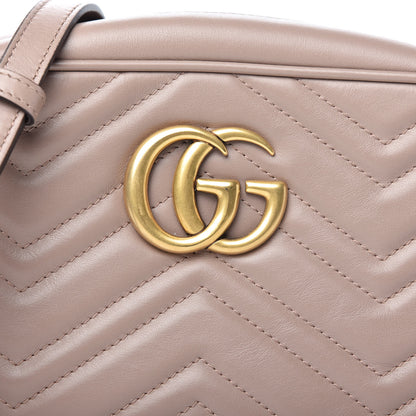 Gucci Calfskin Matelasse Small GG Marmont Chain Shoulder Bag Porcelain Rose 10 of 11