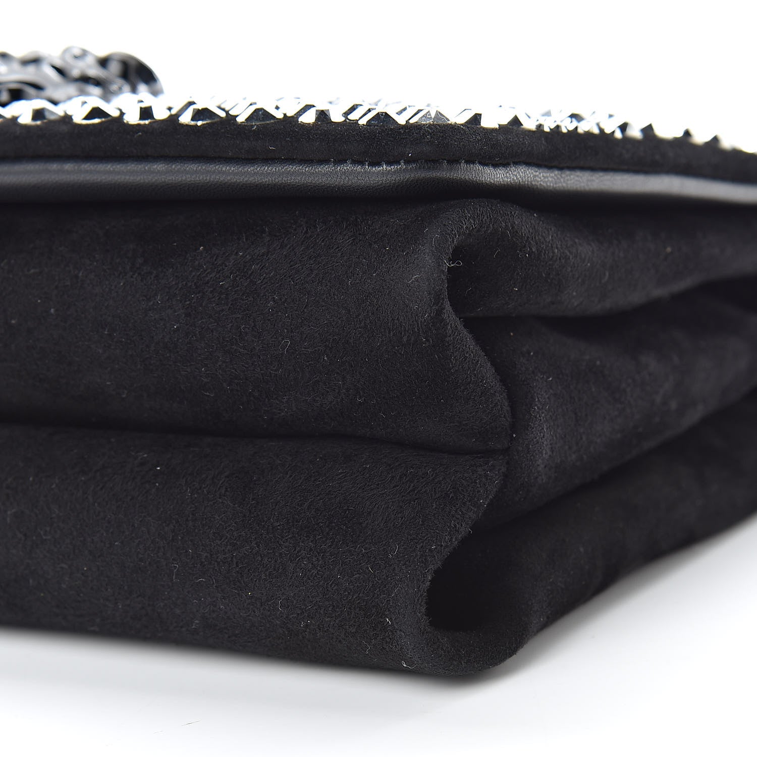 Versace Suede Palazzo Crystal Chain Evening Bag Black 9 of 9