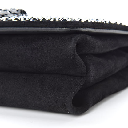 Versace Suede Palazzo Crystal Chain Evening Bag Black 9 of 9