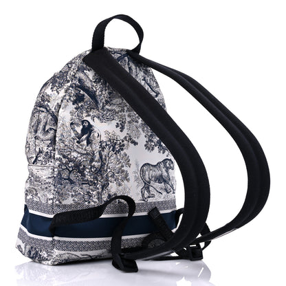 Christian Dior Nylon Technical Fabric Toile De Jouy Small Diortravel Backpack Blue 3 of 10