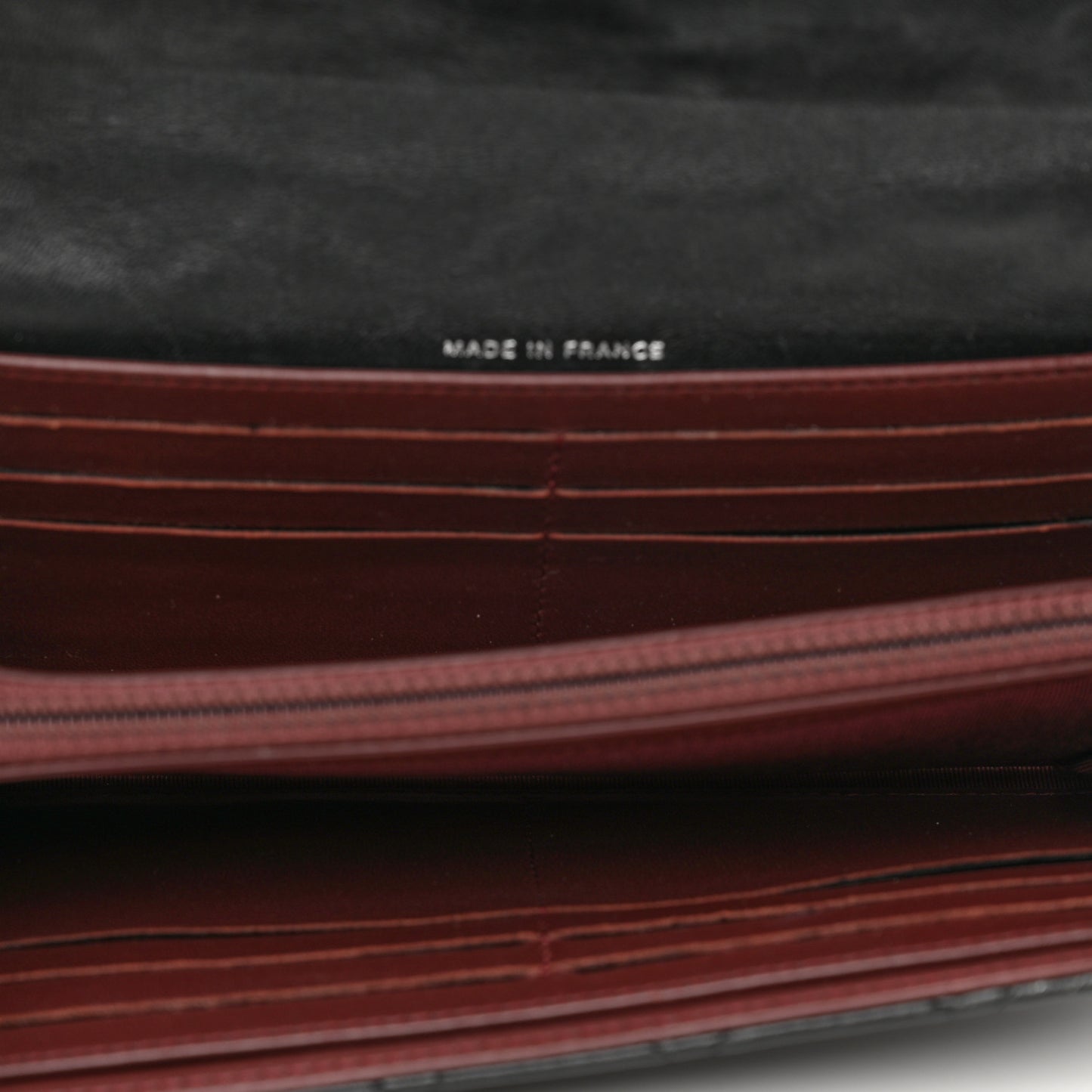 Lambskin Quilted Large Gusset Flap Wallet Black