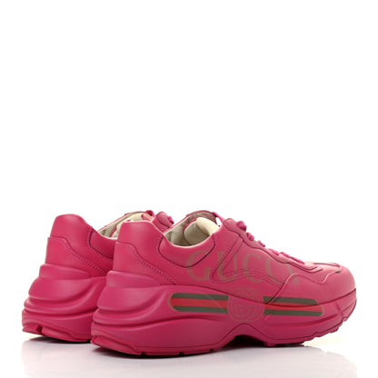 Gucci Calfskin Logo Womens Rhyton Sneakers 37.5 Box Pink 4 of 11