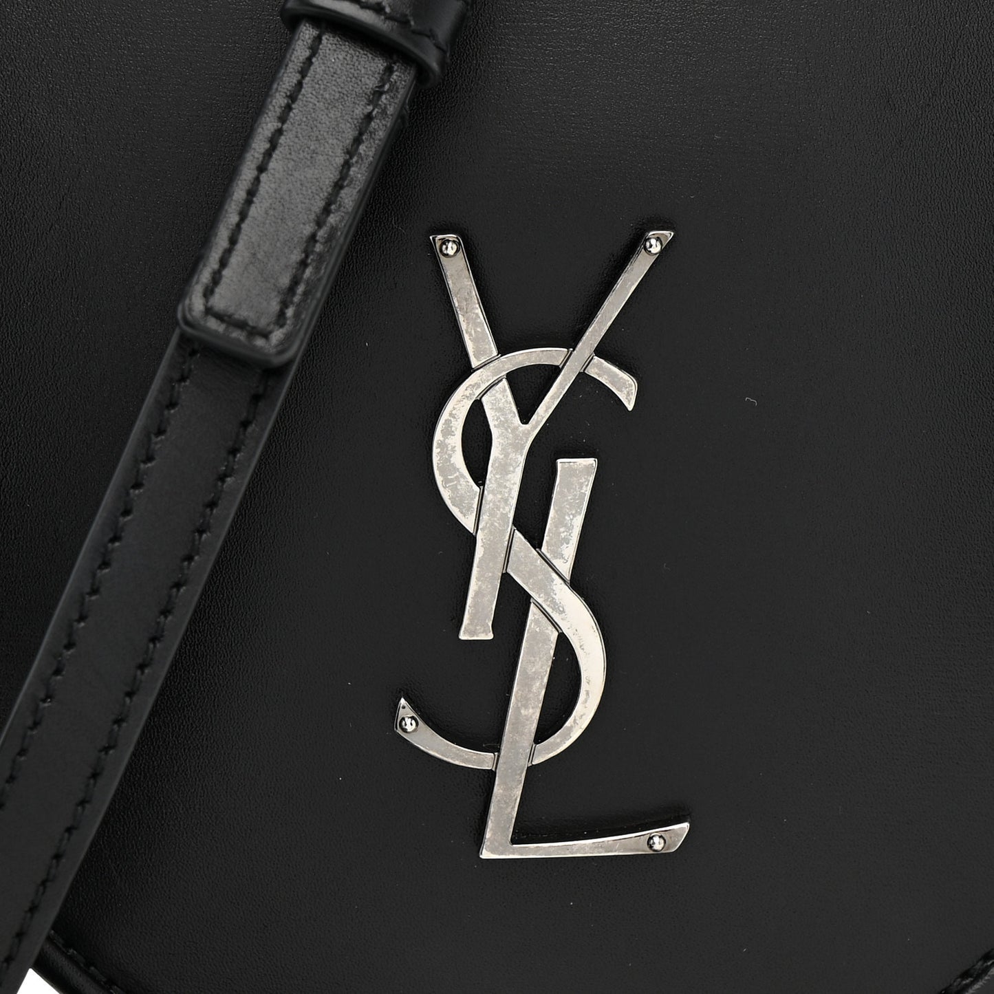 Calfskin Heart Monogram Crossbody Black