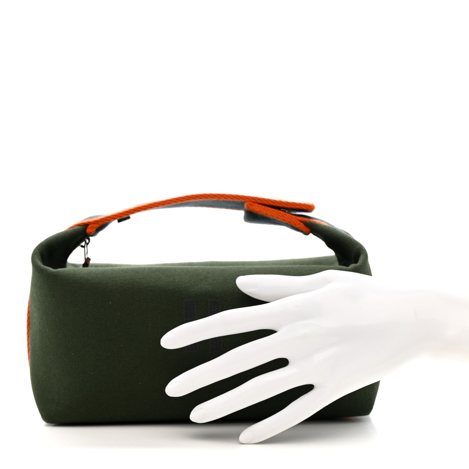 Hermes Canvas Small Bride-A-Brac Pouch Vert Foret 2 of 7