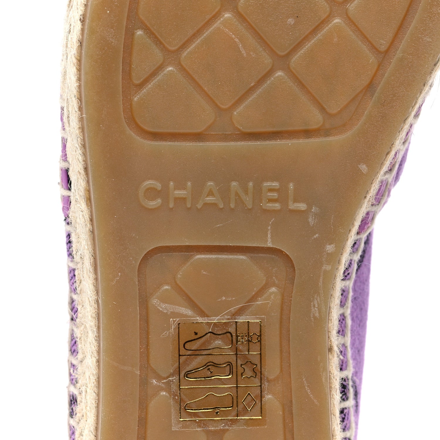 Chanel Cotton Jacquard Grosgrain CC Print Espadrilles 38 Purple Black 6 of 8
