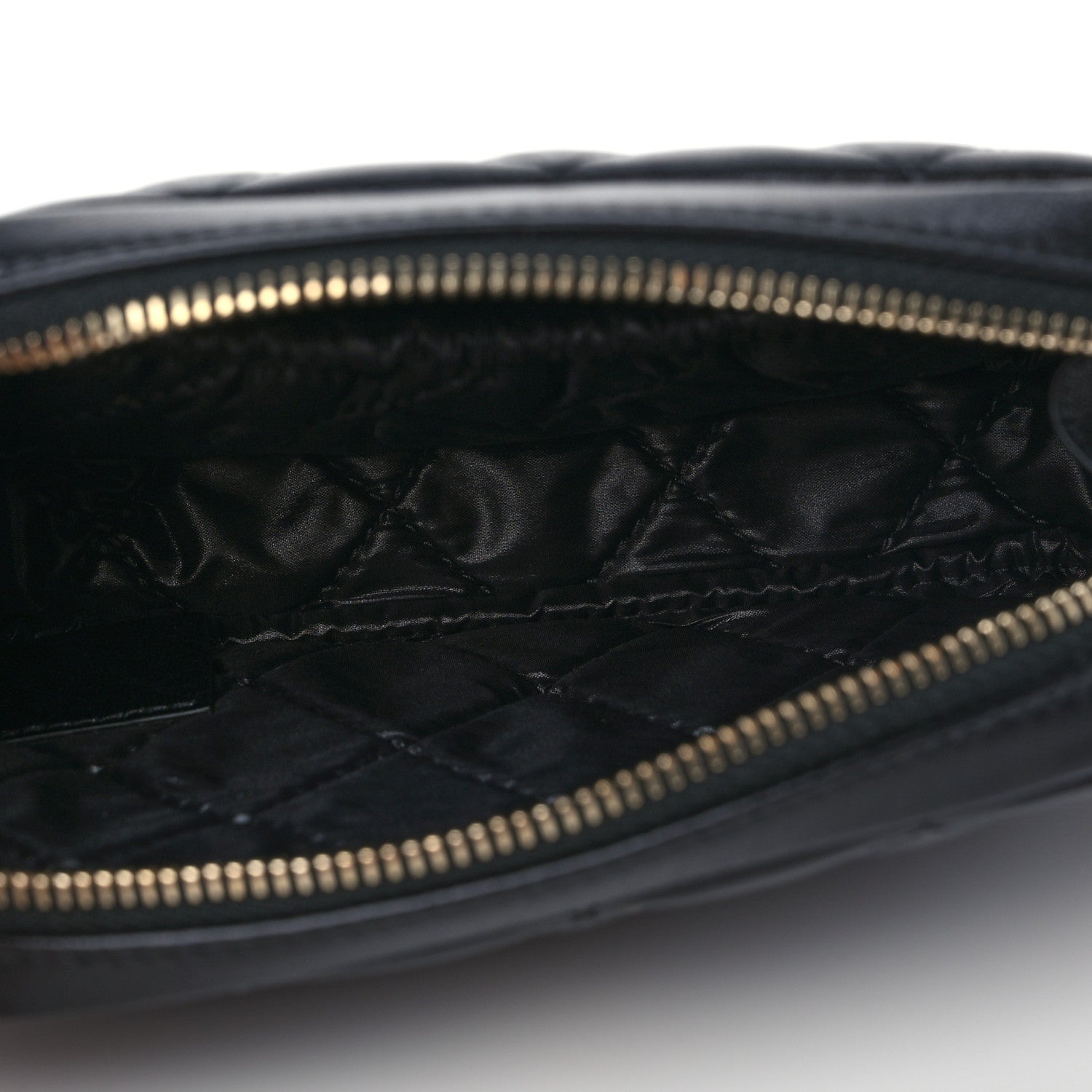 Chanel Lambskin Quilted Small Curvy Pouch Cosmetic Case Black 5 of 8