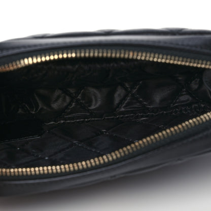 Chanel Lambskin Quilted Small Curvy Pouch Cosmetic Case Black 5 of 8
