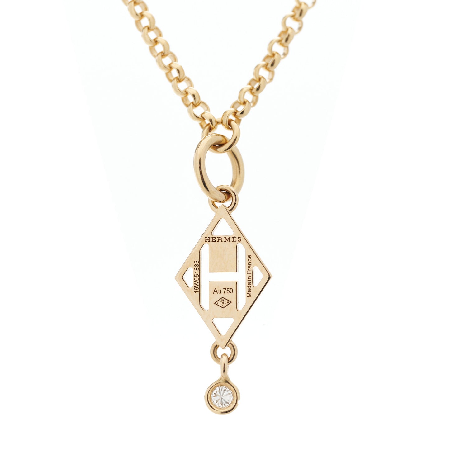 18K Rose Gold Diamond Gambade Pendant Necklace